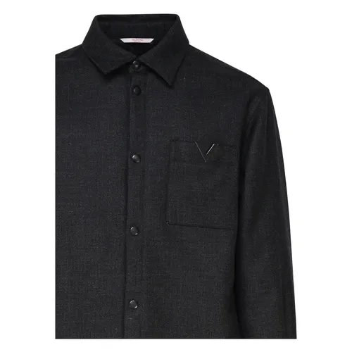 Dark Grey Wool Jacket - Valentino Garavani - Modalova