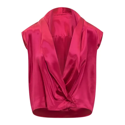 Top de satén drapeado - Alberta Ferretti - Modalova
