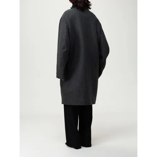 Buttoned Wool Coat - Emporio Armani - Modalova