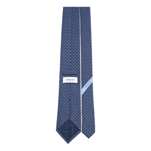 Tetris Print Silk Tie - Ferragamo - Modalova