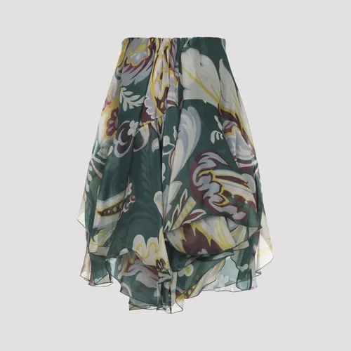 Floral Print Silk Mini Skirt - Etro - Modalova