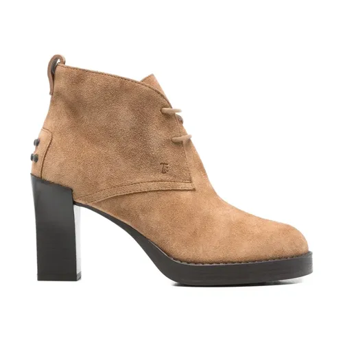 Brown Suede Lace-Up Boots - Tod's - Modalova
