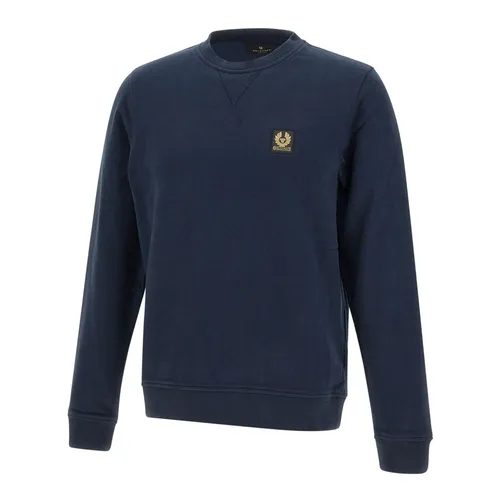 Blauer Baumwoll-Sweatshirt mit Rundhalsausschnitt - Belstaff - Modalova