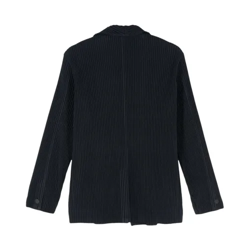 Giacca Blu Navy Effetto Plissé - Issey Miyake - Modalova