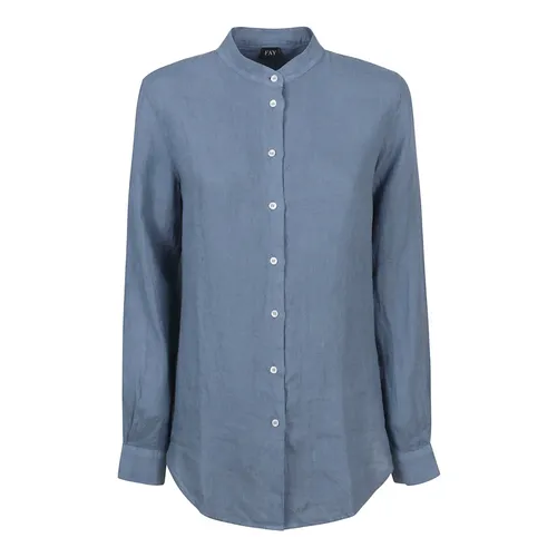Camicia Azzurra in Lino - Fay - Modalova