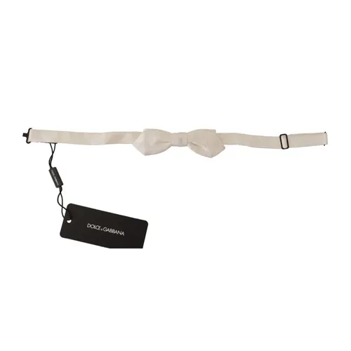 White Silk Bow Tie - Tied Model - 4cm Width - Dolce & Gabbana - Modalova