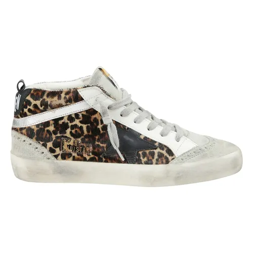 Leopard Print Mid-Star Sneakers - Golden Goose - Modalova