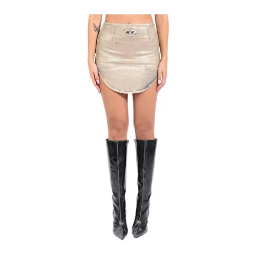 Denim Mini Skirt with Oval D Logo - Diesel - Modalova