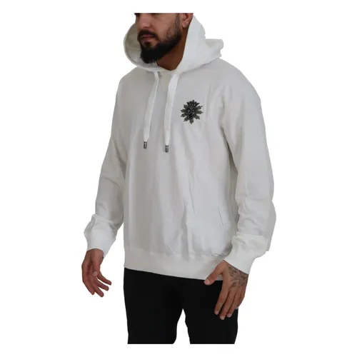 Luxury White Hooded Sweater - Dolce & Gabbana - Modalova