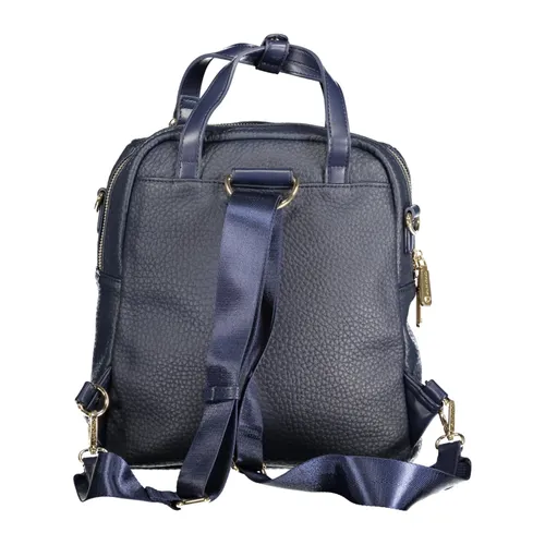 Convertible Blue Backpack with Contrast Details - Valentino by Mario Valentino - Modalova