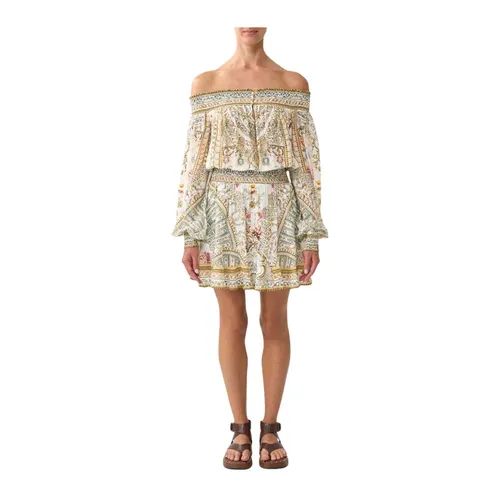 Off Shoulder Silk Mini Dress - Camilla - Modalova