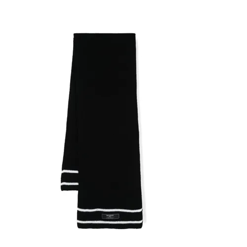 Striped Wool Scarf - Balmain - Modalova