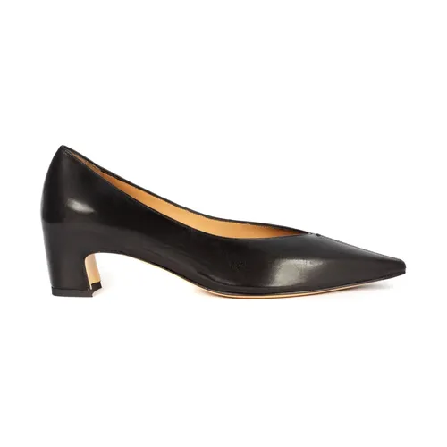 Black Leather Pumps with Low Heel - Mara Bini - Modalova