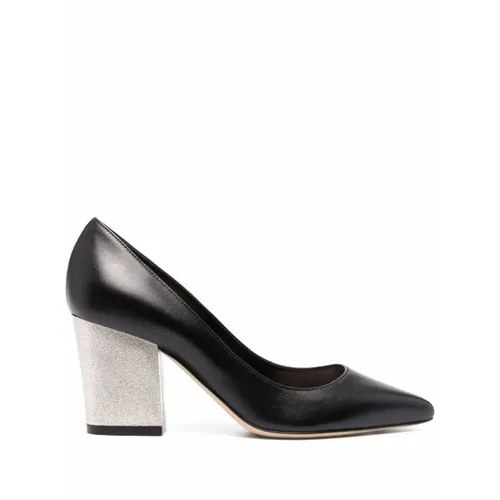 Elegant Black Leather Mid Heel Pumps - Sergio Rossi - Modalova