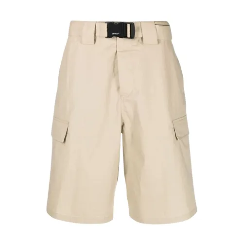 Cargo Shorts mit Abnehmbarem Gürtel - Off White - Modalova