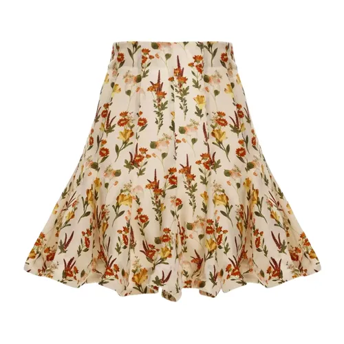 Blumige Leinen Minirock - Agua by Agua Bendita - Modalova