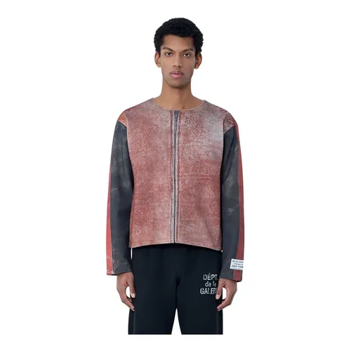 Raw-Edge Zip-Print Top - Gallery Dept. - Modalova