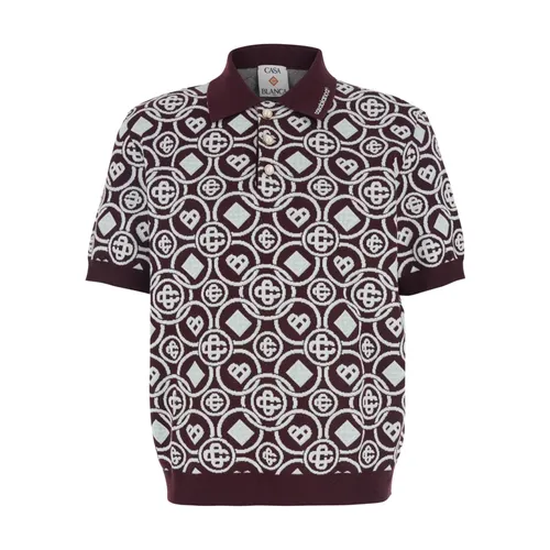 Bordeaux Monogram Polo T-shirts and Polos - Casablanca - Modalova