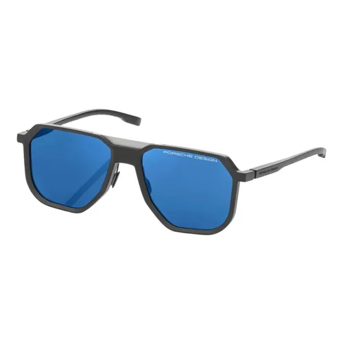 Dark Matte Sunglasses with Blue Mirrored Lenses - Porsche Design - Modalova
