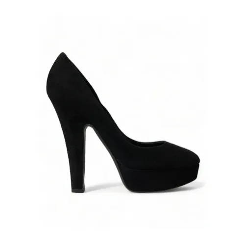 Black Suede Platform Heel Pumps - Dolce & Gabbana - Modalova