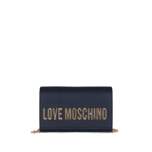 Schwarze Umhängetasche aus Kunstleder mit Metall-Logo - Love Moschino - Modalova