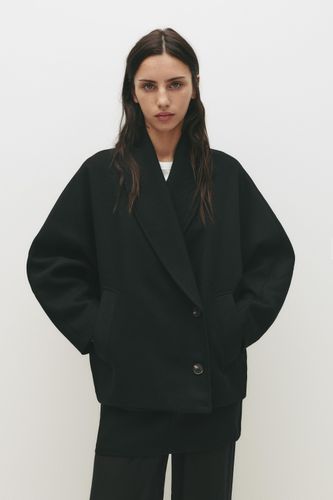 Manteau Court En Drap De Laine Manches Volume - Pull&Bear - Modalova