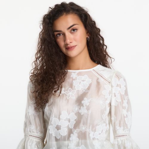 Maglietta Ls Brigitte Embro Top M - GUESS - Modalova