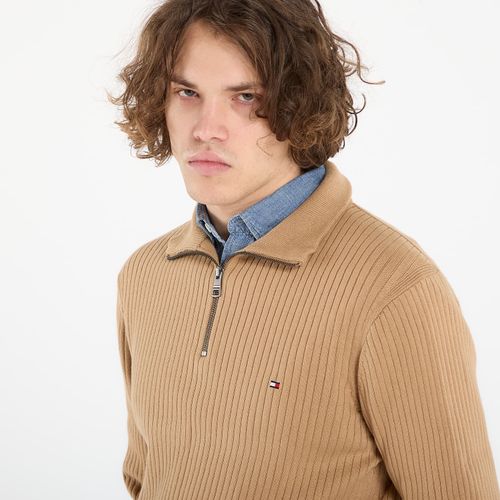 Maglione Pima Cotton Cash Structure Zip Mock L - Tommy Hilfiger - Modalova