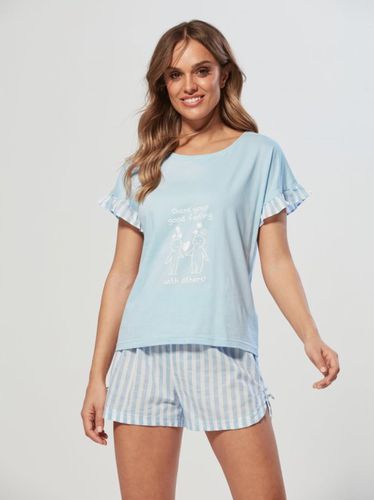 Pijama camiseta de punto y pantalón tejido azul L - Venca - Modalova