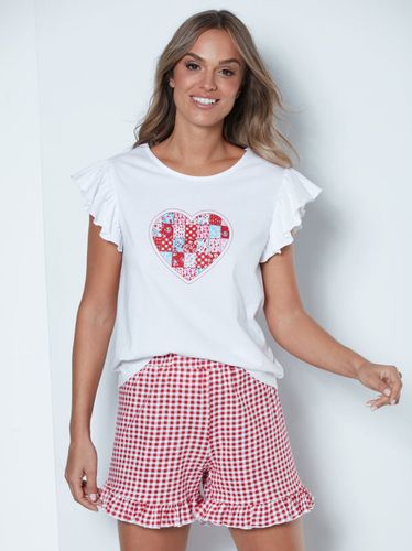 Pijama 2 piezas camiseta con volante + short blanco XXL - Venca - Modalova