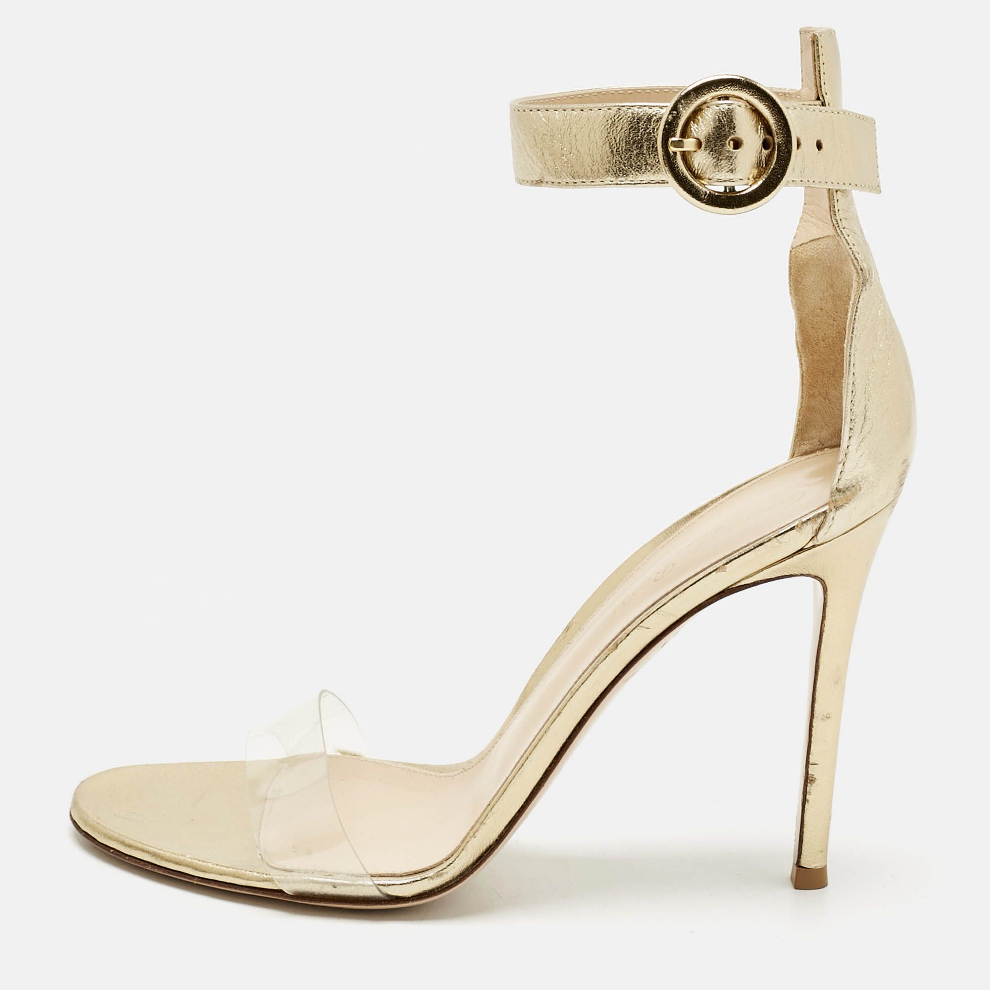 Leather and PVC Stella Ankle Strap Sandals Size 39 - Gianvito Rossi - Modalova