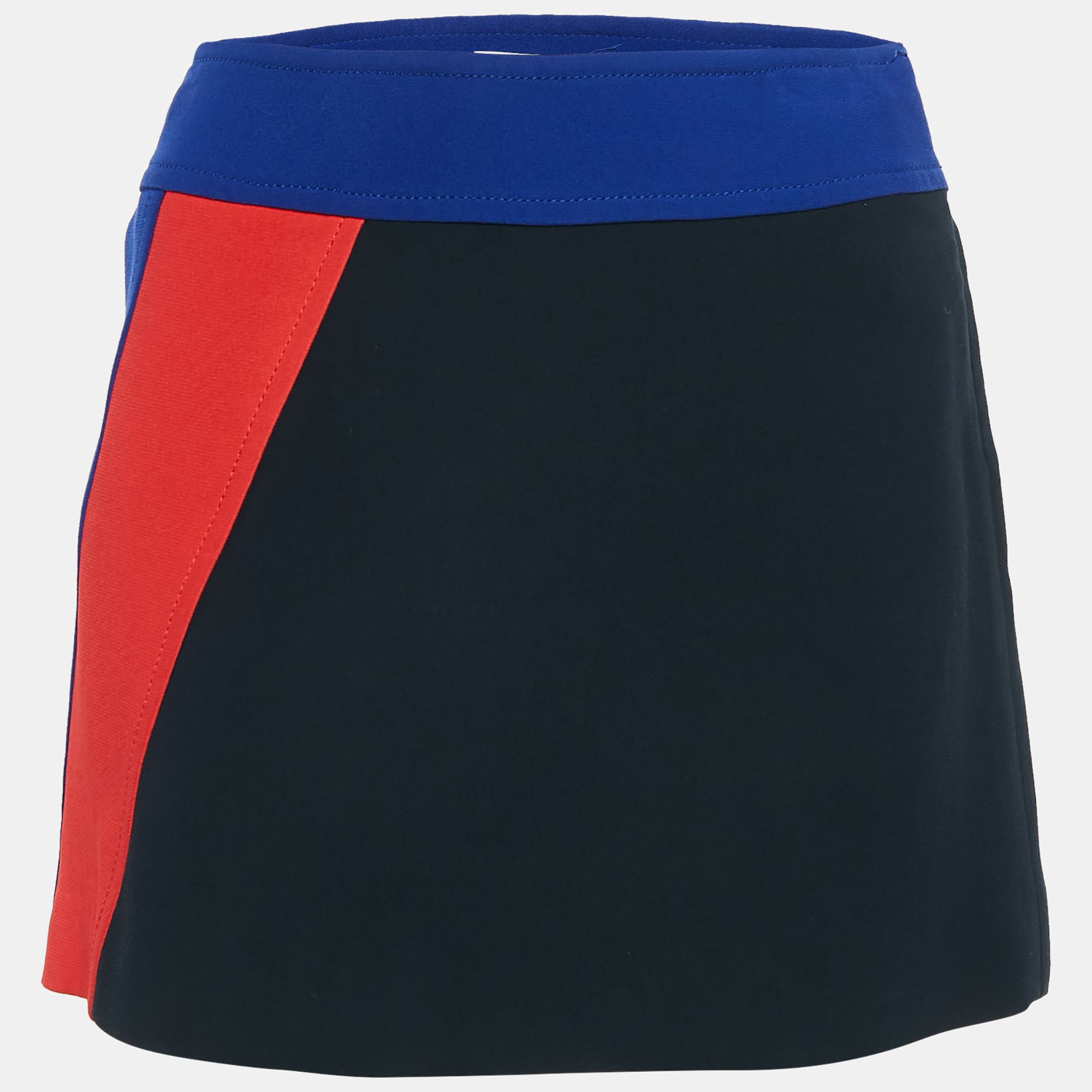 Blue Colorblocked Crepe Mini Skirt S - Miu Miu - Modalova