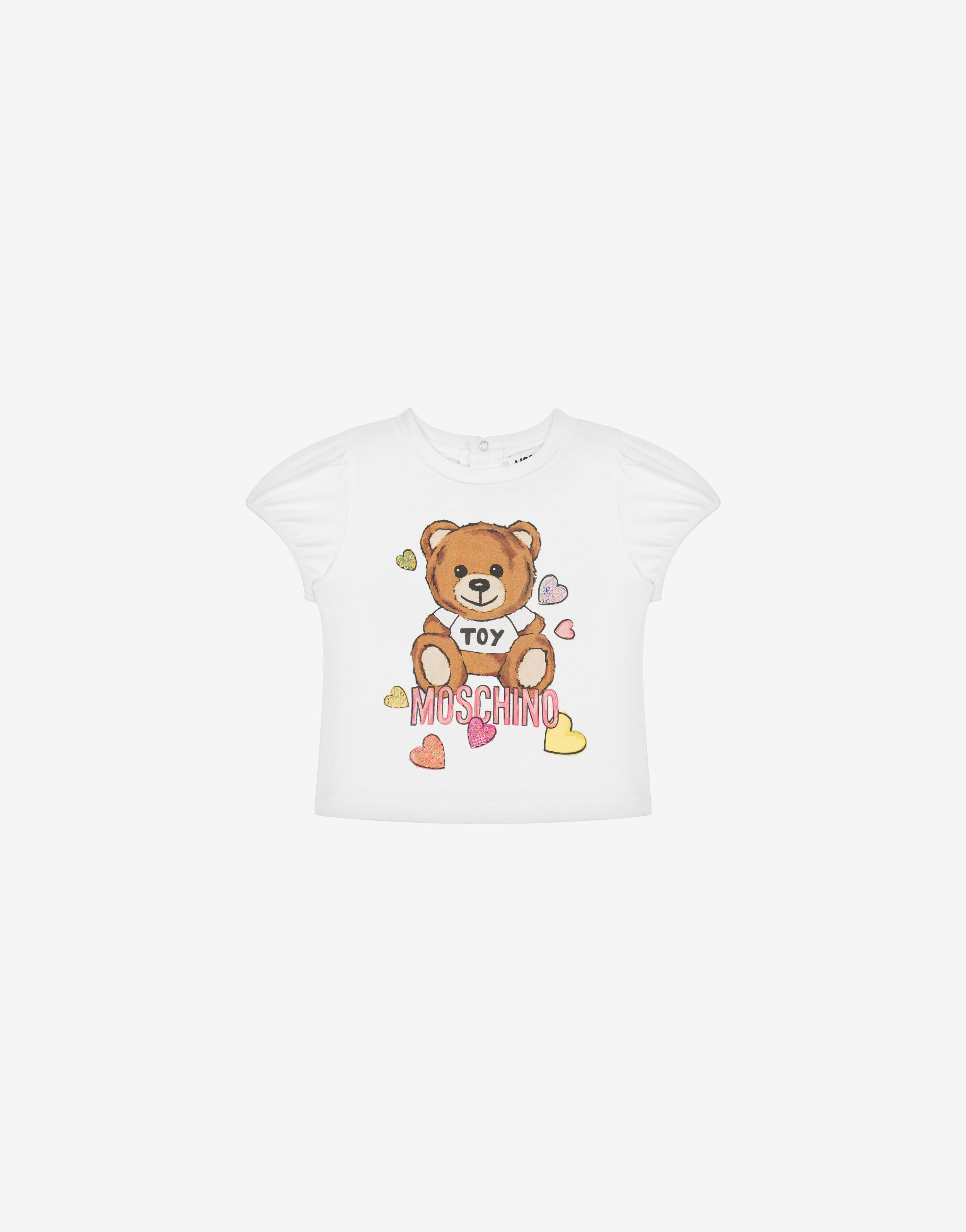 T-shirt In Jersey Teddy & Hearts - Moschino - Modalova