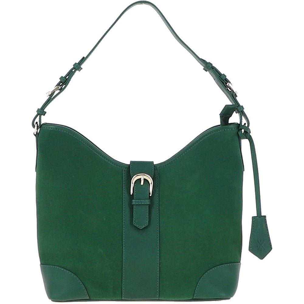 Ashwood Top Zip Suede Shoulder Handbag: S-17 Green NA - Ashwood Handbags - Modalova