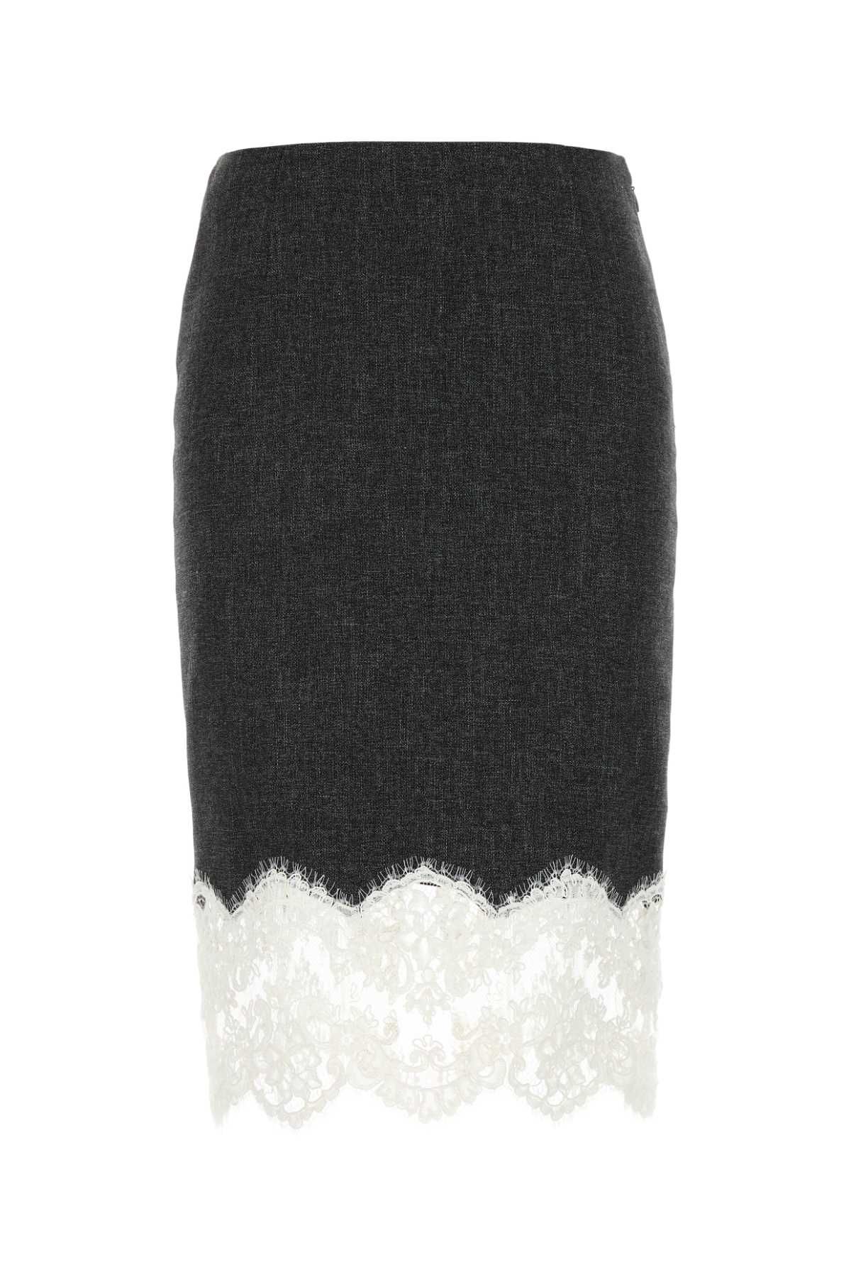 Charcoal Stretch Viscose Blend Skirt - Blumarine - Modalova
