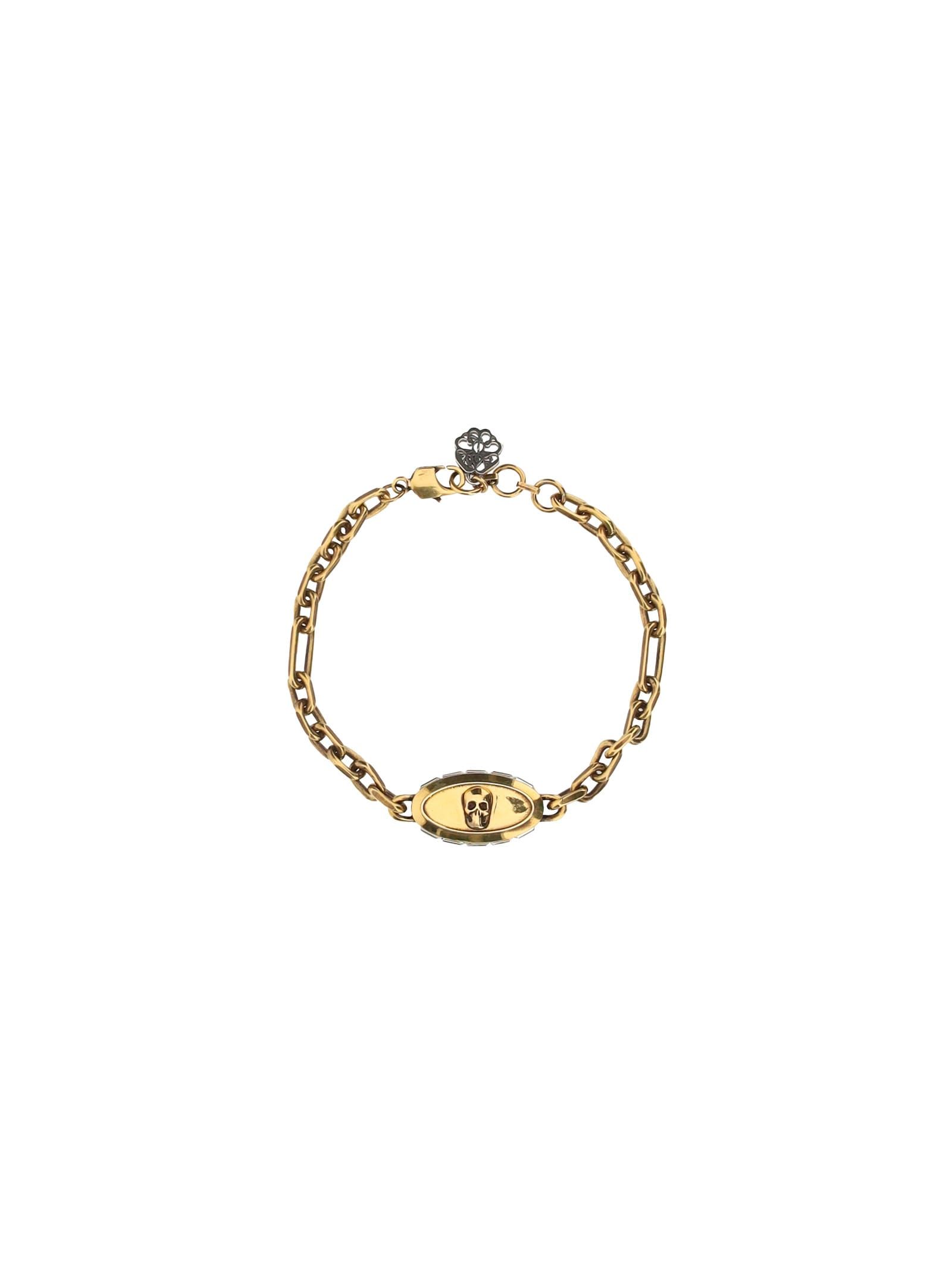 Chain Bracelet With Skull Detail And Logo Charm - Alexander McQueen - Modalova