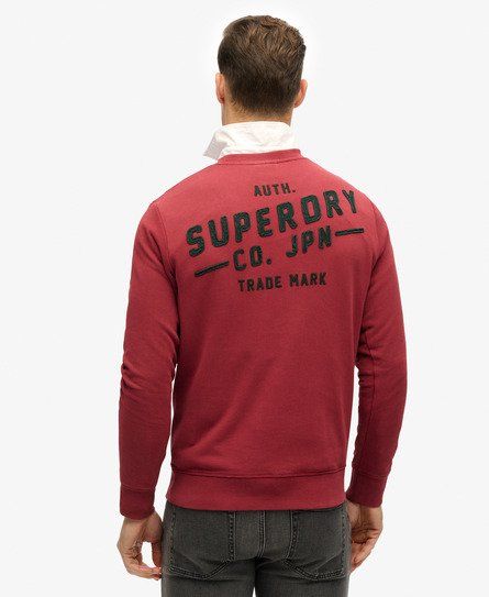 Men's Workwear Applique Sweatshirt Red / Bordeaux Red - Size: S - Superdry - Modalova