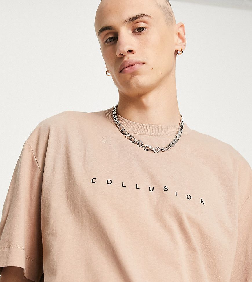 T-shirt color cuoio con logo - Collusion - Modalova
