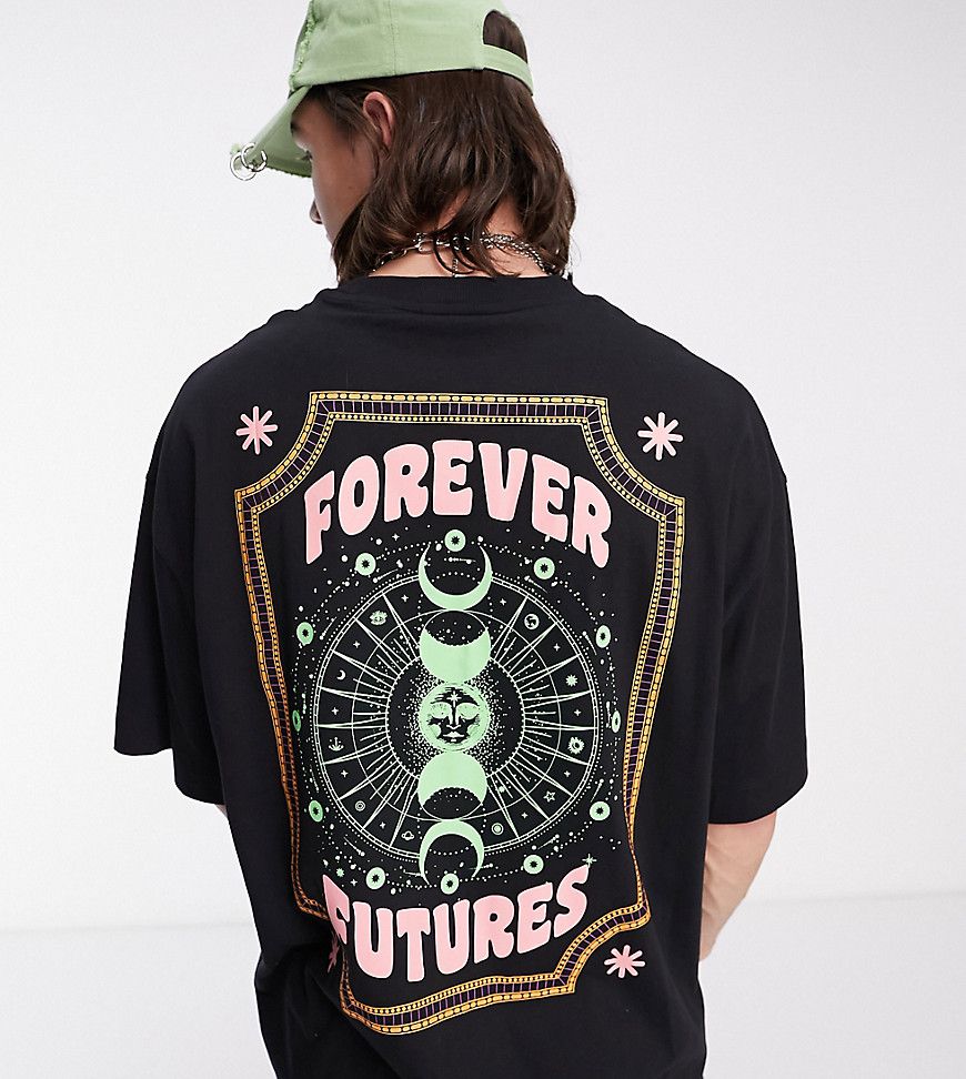 T-shirt a maniche corte nera con scritta "Forever Futures" - Collusion - Modalova