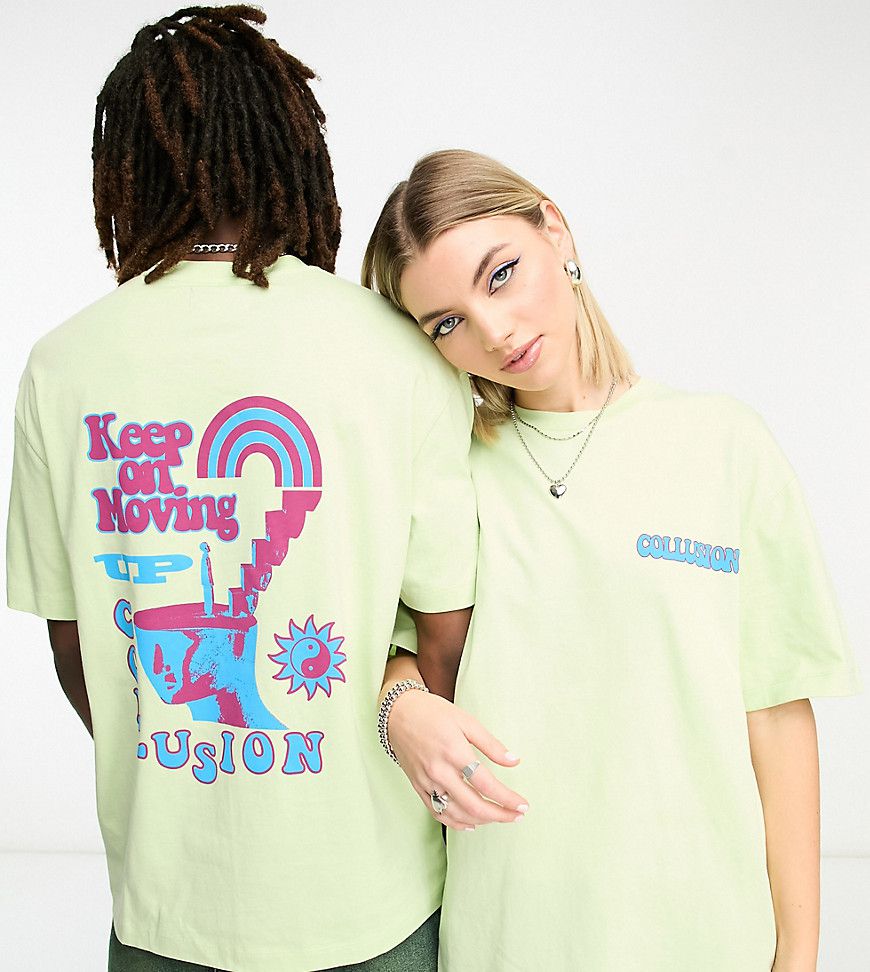 Unisex - T-shirt pallido con stampa "Keep Moving" - Collusion - Modalova
