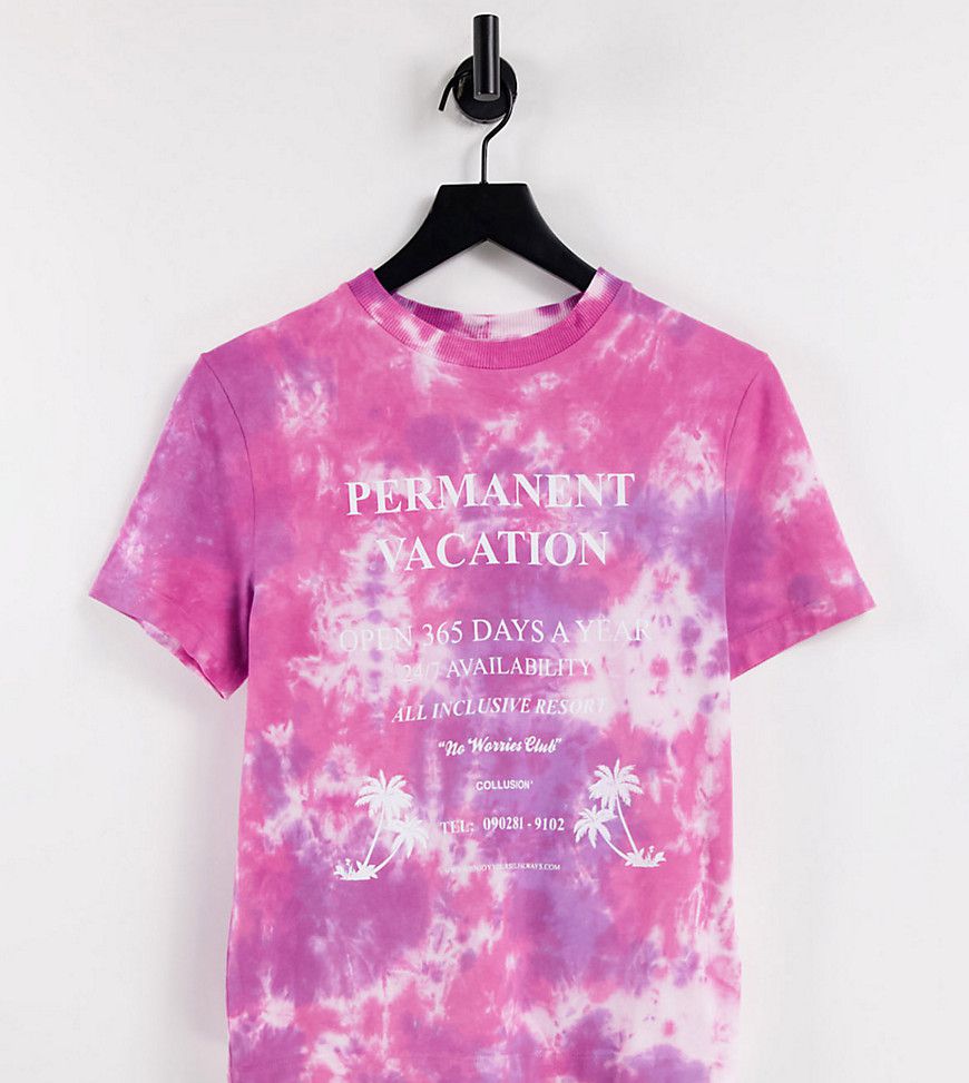 Unisex - T-shirt vintage in tie-dye in coordinato - Collusion - Modalova