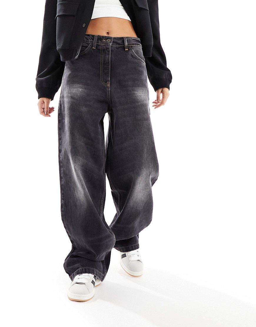 X015 - Jeans ampi a vita bassa nero slavato - Collusion - Modalova