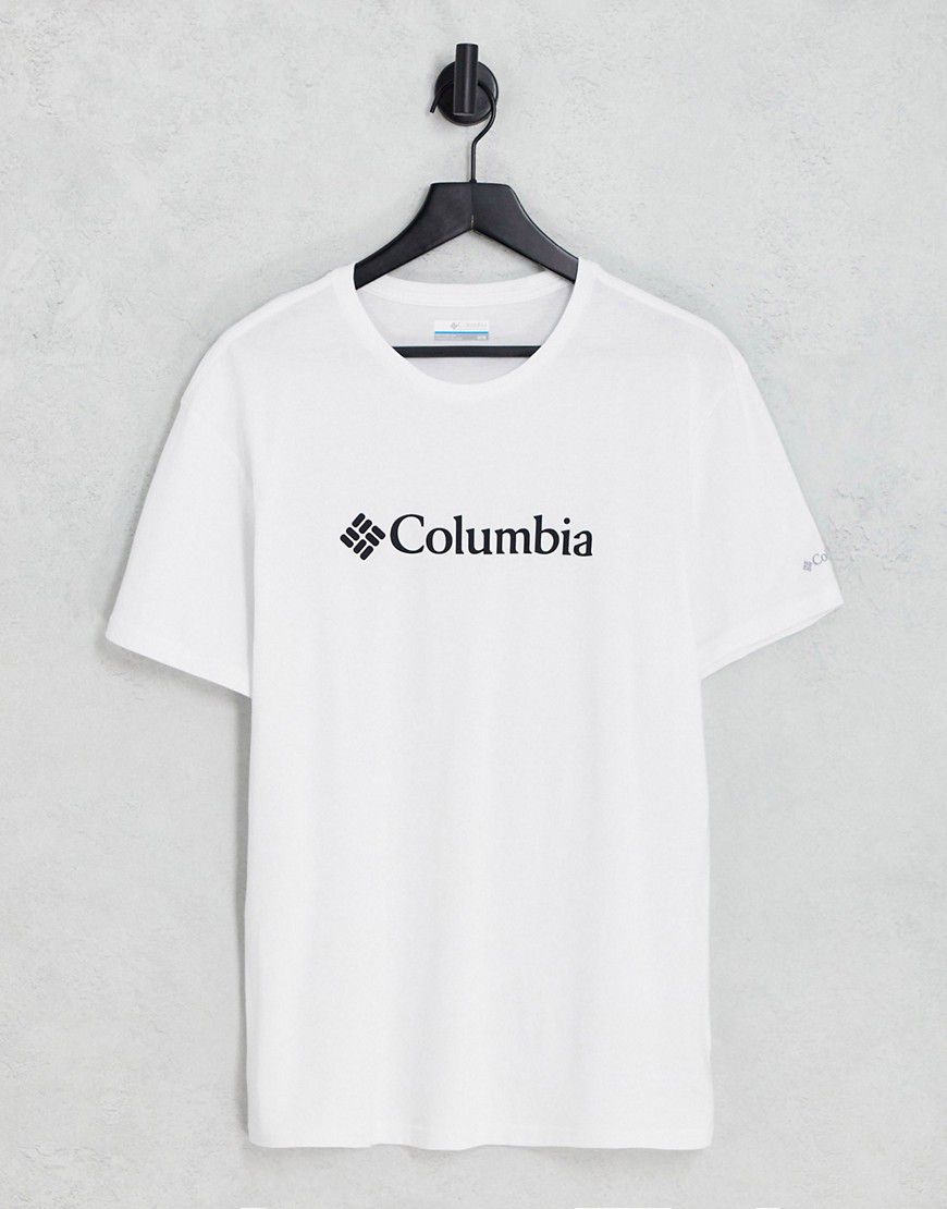 CSC - T-shirt basic bianca con logo sul petto - Columbia - Modalova