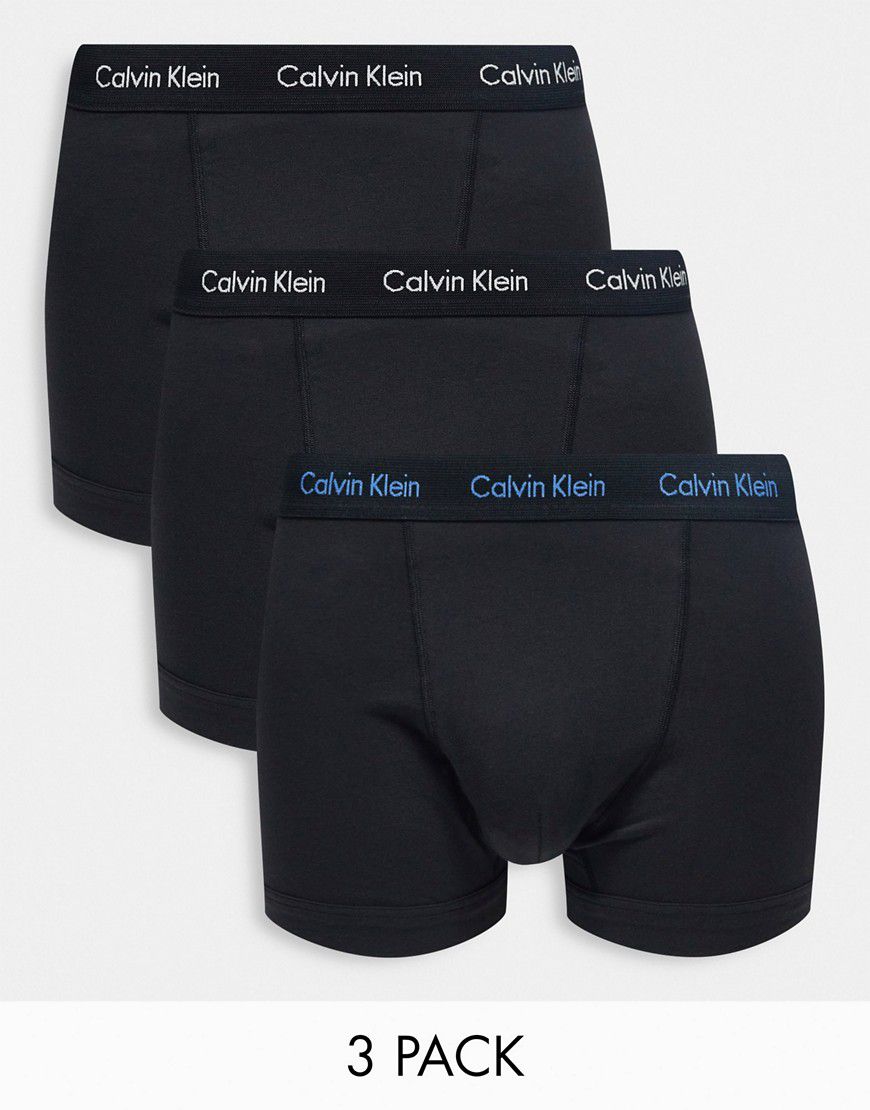 Confezione da 3 boxer aderenti neri in cotone elasticizzato - Calvin Klein - Modalova