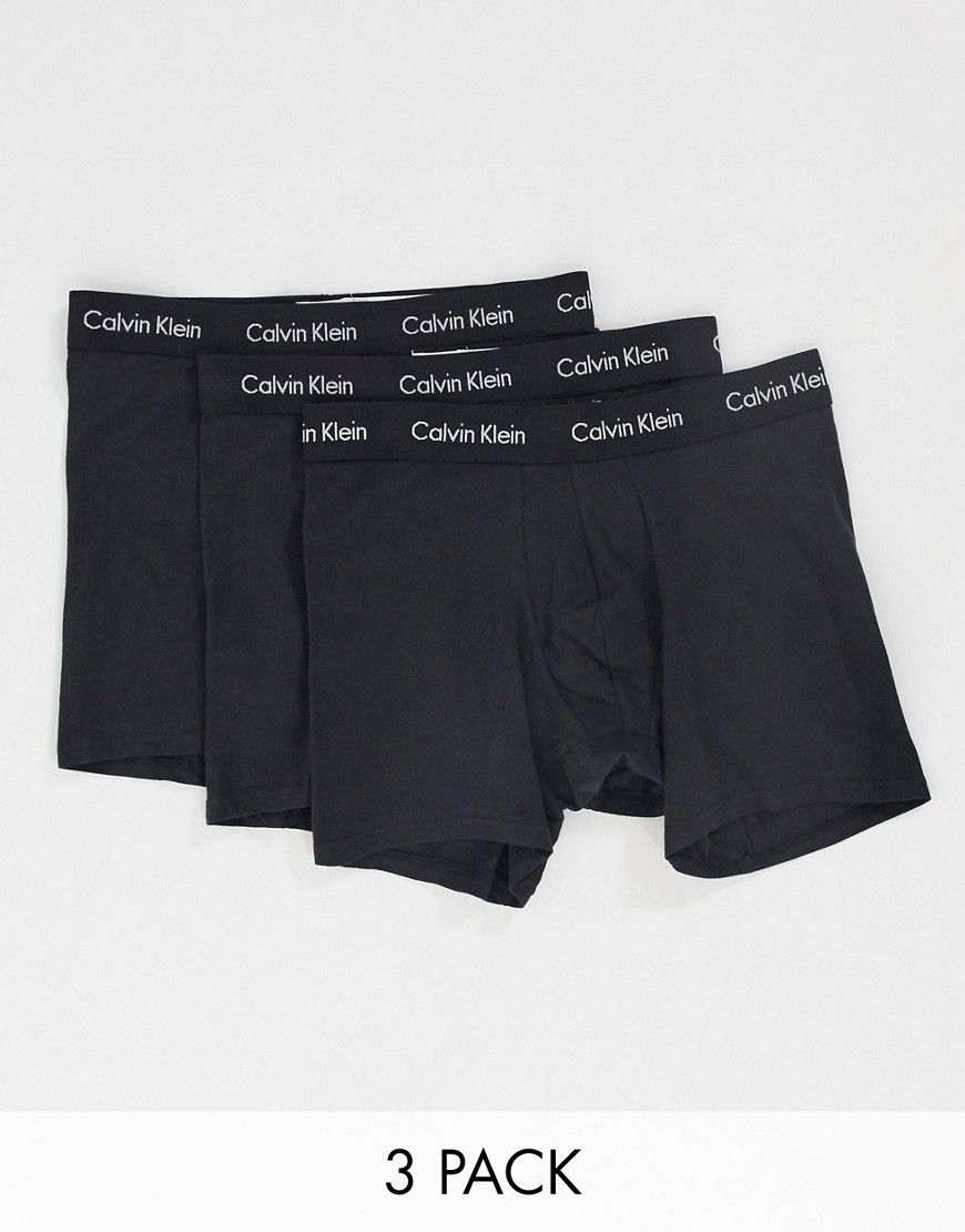 Confezione da 3 boxer neri con fascia in vita con logo - Calvin Klein - Modalova