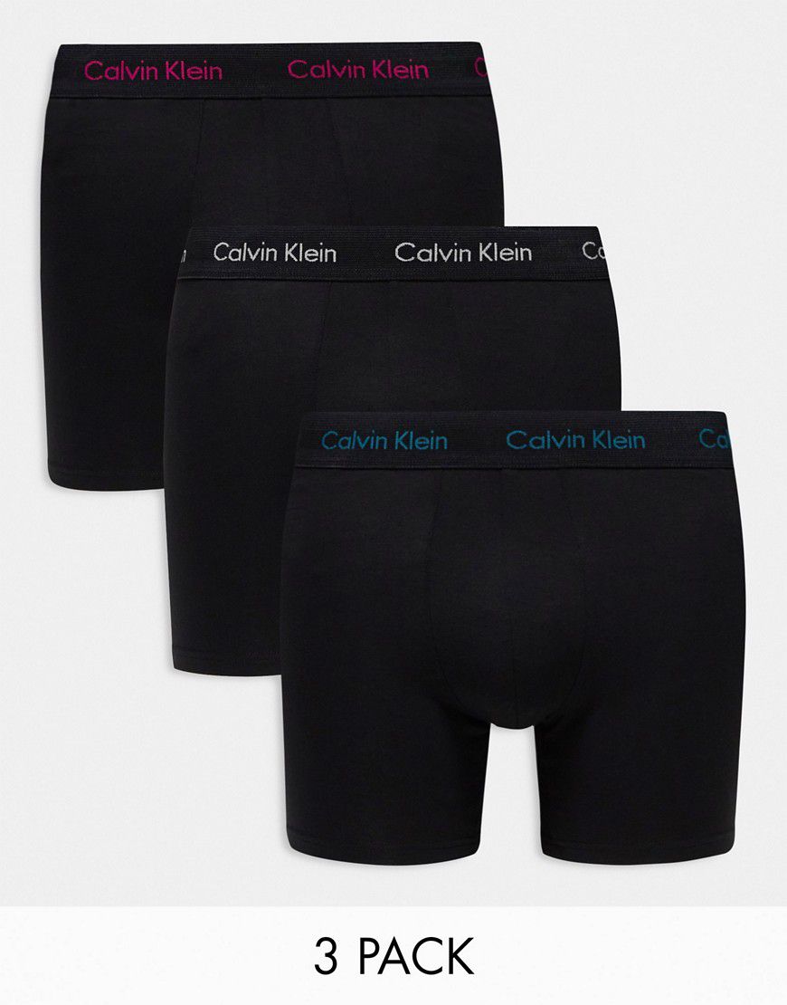 Cotton Stretch - Confezione da 3 boxer neri con logo colorato - Calvin Klein - Modalova