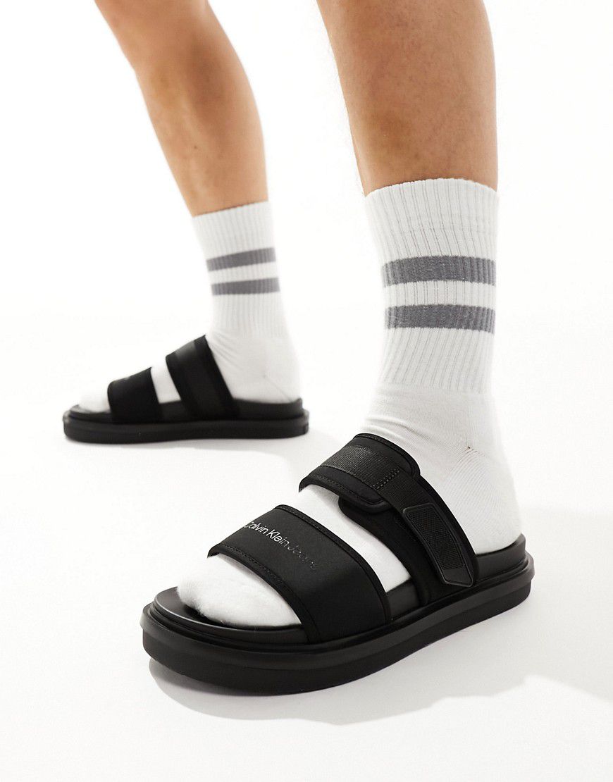 Sandali neri con doppie fascette - Calvin Klein Jeans - Modalova