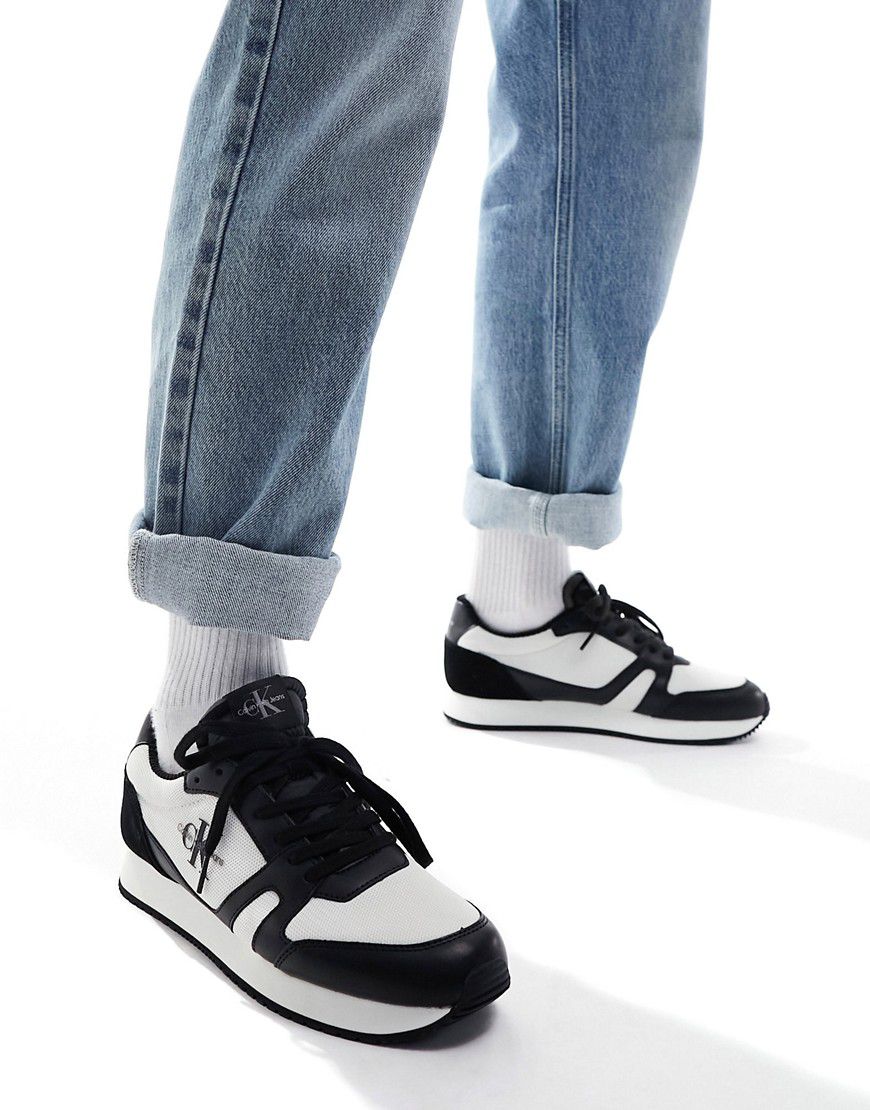 Sneakers basse rétro stile runner stringate multicolore con cut-out - Calvin Klein Jeans - Modalova