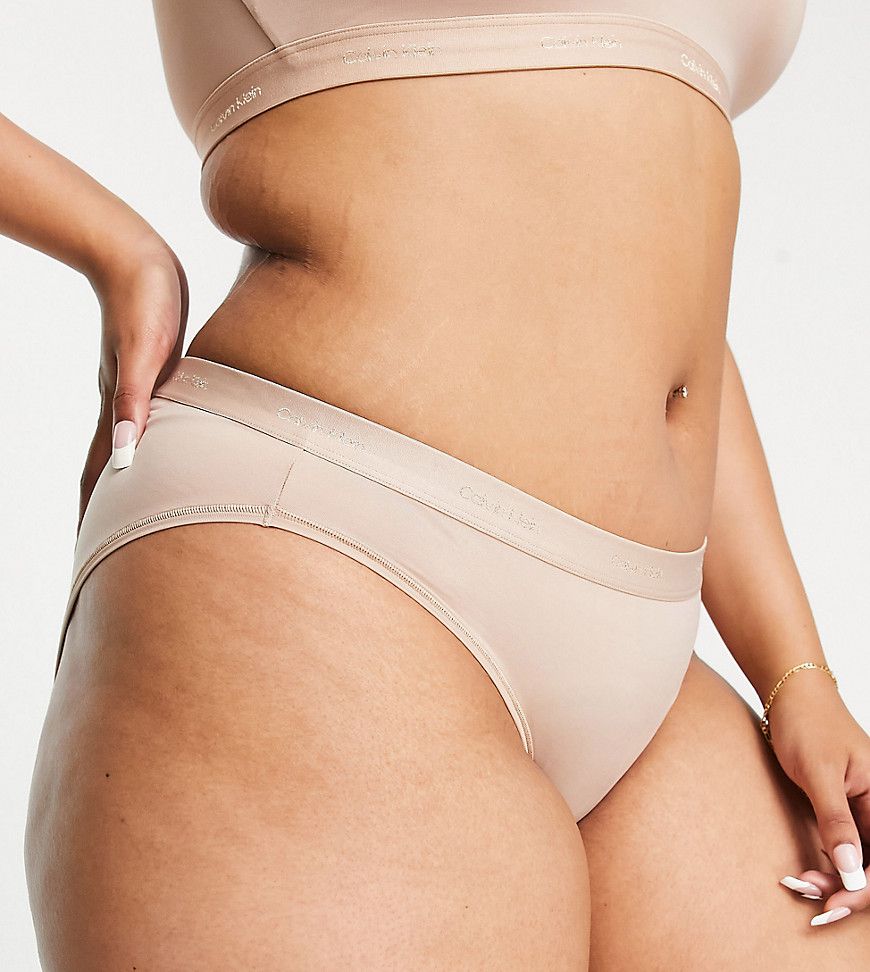 Plus - Form To Body - Slip bikini color cedro con logo tono su tono - Calvin Klein - Modalova