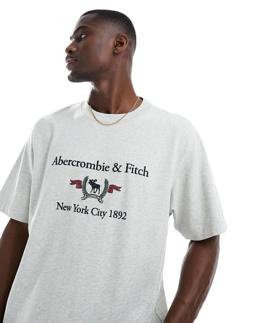Heritage - T-shirt color mélange con logo - Abercrombie & Fitch - Modalova